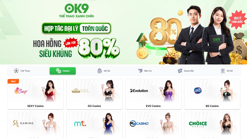Live Casino OK9 - Sảnh Sòng Bạc Giải Trí Đổi Thưởng Hàng Đầu 2 Khám Phá Các Game Live Casino Hấp Dẫn Nhất Tại OK9